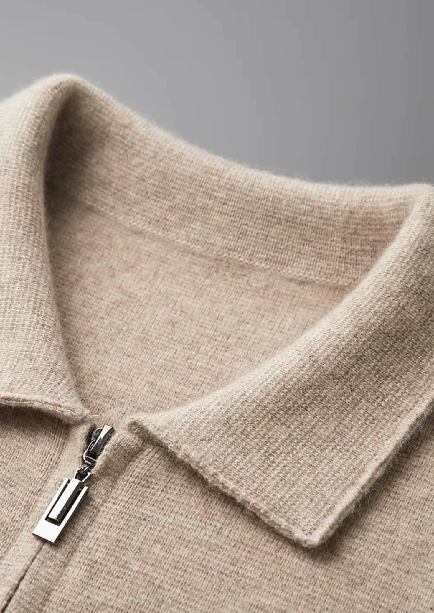 EXTRA-FINE MERINO WOOL ZIP POLO CARDIGAN - Image 7